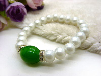 天然淡水珍珠手链红绿玛瑙手链送妈妈