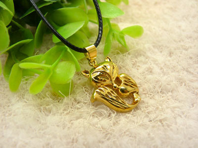 韩版 约女流行饰品吊坠仿黄金狐狸-保色黄金项链