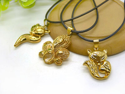 韩版 约女流行饰品吊坠仿黄金狐狸-保色黄金项链