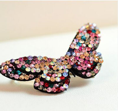 韩版BB夹进口捷克钻刘海夹子高档精致气质满钻小边夹带钻发卡	