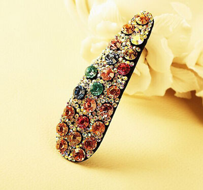 韩版BB夹进口捷克钻刘海夹子高档精致气质满钻小边夹带钻发卡