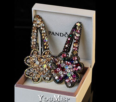 韩版BB夹进口捷克钻刘海夹子高档精致气质满钻小边夹带钻发卡	