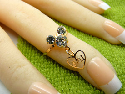 金色戒指 复古风女士宝石戒指 百搭款指环