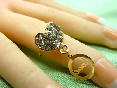 金色戒指 复古风女士宝石戒指 百搭款指环