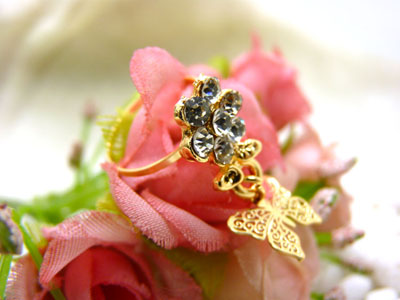 金色戒指 复古风女士宝石戒指 百搭款指环