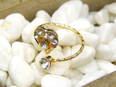 玫瑰金合金水钻 花朵海星款 闪亮尾戒指环