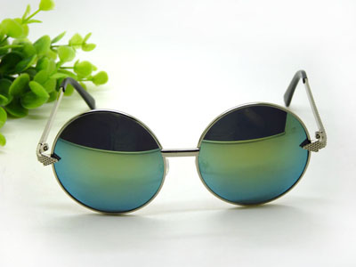 太阳镜彩膜男女士反光圆脸复古墨镜大框蛤蟆镜驾驶眼镜-8269-38号	