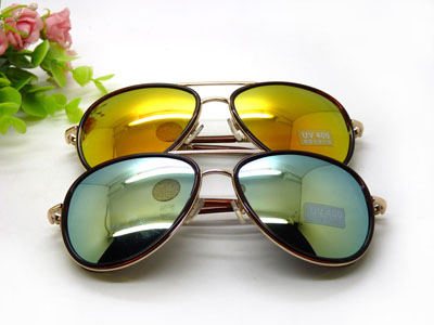 太阳镜男女偏光镜炫彩蛤蟆镜反光墨镜潮男童太阳眼镜-3221	