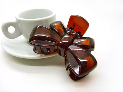 韩国 摔不断树脂镂空蝴蝶结发爪夹盘发发饰 发夹-9060