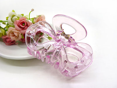 韩国 摔不断树脂镂空蝴蝶结发爪夹盘发发饰 发夹-9331