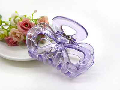 韩国 摔不断树脂镂空蝴蝶结发爪夹盘发发饰 发夹-9331