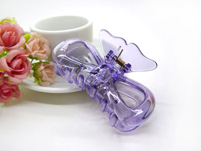 韩国 摔不断树脂镂空蝴蝶结发爪夹盘发发饰 发夹-9338