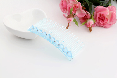 新款 韩国水钻长发梳插梳刘海梳头饰品