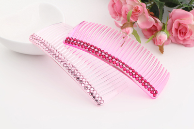 日韩盘头发卡发梳插梳水钻发簪带齿水晶发插发夹