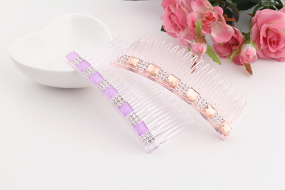 韩国版饰品双排仿水钻闪钻发插发梳发饰头饰插梳