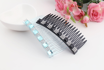 韩国版饰品双排仿水钻闪钻发插发梳发饰头饰插梳