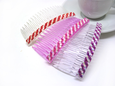 韩国饰品插梳发插水钻铁质发梳彩色长短款发梳子发卡饰品