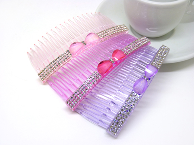 韩版头饰插梳 进口水钻刘海发梳刘海夹盘发发饰