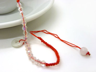 手工编织红绳玉器手链 花生玉吊坠手绳批发 ----B029