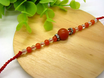 手工编织红绳玉器手链 花生玉吊坠手绳批发 ----B013