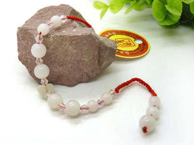 手工编织红绳玉器手链 花生玉吊坠手绳批发 ----B011