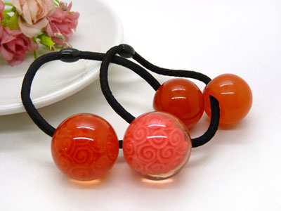 日韩版发绳橡皮筋头饰	扎头发饰品头绳 大圆球果冻糖果色发圈