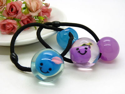 日韩版发绳橡皮筋头饰	扎头发饰品头绳 大圆球果冻糖果色发圈
