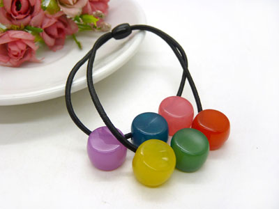 日韩版发绳橡皮筋头饰	扎头发饰品头绳 大圆球果冻糖果色发圈