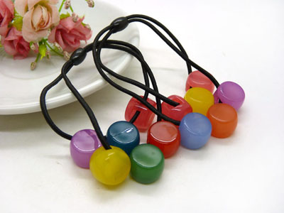 日韩版发绳橡皮筋头饰	扎头发饰品头绳 大圆球果冻糖果色发圈