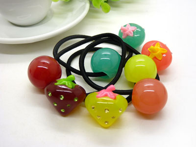 日韩版发绳橡皮筋头饰	扎头发饰品头绳 大圆球果冻糖果色发圈