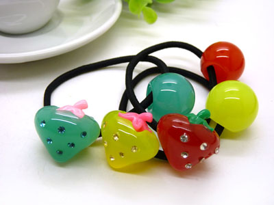 日韩版发绳橡皮筋头饰	扎头发饰品头绳 大圆球果冻糖果色发圈