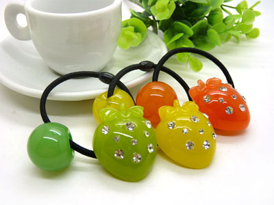 日韩版发绳橡皮筋头饰	扎头发饰品头绳 大圆球果冻糖果色发圈