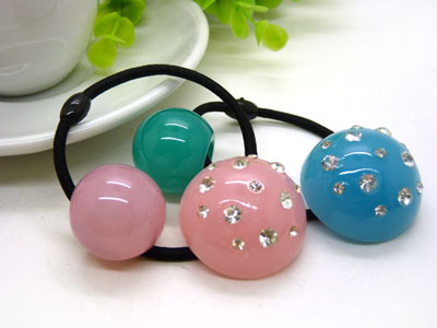 日韩版发绳橡皮筋头饰	扎头发饰品头绳 大圆球果冻糖果色发圈