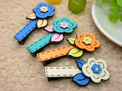 韩版流行发饰品头花朵刘海夹压夹水钻发夹镶钻发夹头饰鸭嘴夹-钢夹（19号）