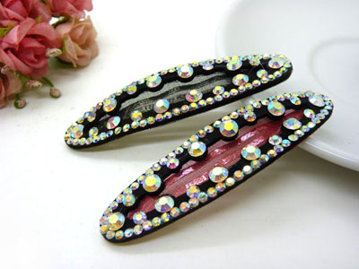 韩版经典发饰水滴款镂空水钻BB夹顶夹边夹刘海夹对夹压发头饰