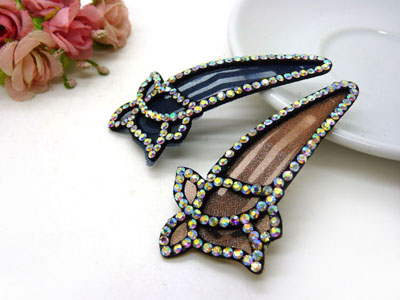 韩版经典发饰水滴款镂空水钻BB夹顶夹边夹刘海夹对夹压发头饰