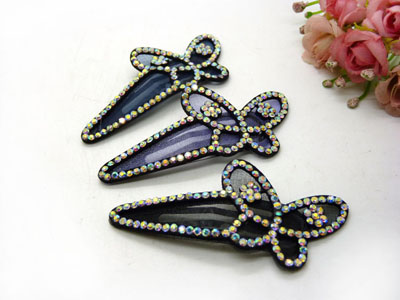 韩版经典发饰水滴款镂空水钻BB夹顶夹边夹刘海夹对夹压发头饰