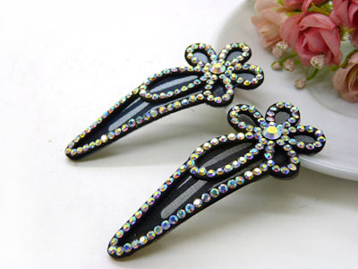 韩版经典发饰水滴款镂空水钻BB夹顶夹边夹刘海夹对夹压发头饰