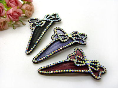 韩版经典发饰水滴款镂空水钻BB夹顶夹边夹刘海夹对夹压发头饰