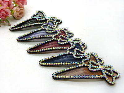 韩版经典发饰水滴款镂空水钻BB夹顶夹边夹刘海夹对夹压发头饰