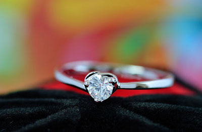 仿真结婚钻石戒指 潮女饰品婚戒指盒珠联璧合 -15号