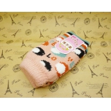 毛线手套可爱露指针织手套 冬季保暖 -半指加厚防寒	