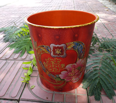 大红色双囍字喜庆垃圾桶 ...