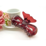 韩国 摔不断树脂镂空蝴蝶结发爪夹盘发发饰 发夹-9338