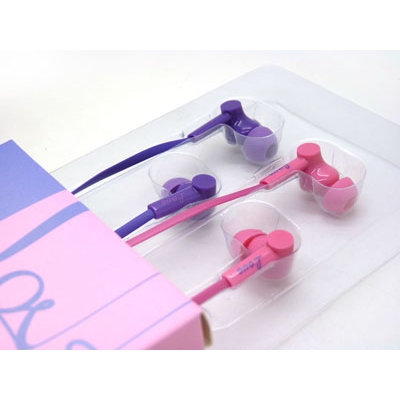 V35 2对装双色面条扁线耳机手机mp3情侣耳机 耳机入耳式可爱通用 -12号	