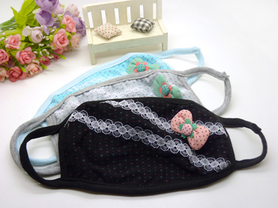 韩版 蝴蝶结带点点口罩 时尚简约 防尘保暖口罩 -6号