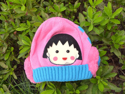 儿童女童太阳帽草帽编织帽遮阳帽 -樱桃小丸子帽(加厚)