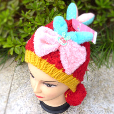 韩版秋冬天米奇造型针织帽 个性可爱毛线帽 女韩国潮 -米奇帽