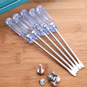 家庭常备水晶喷漆手柄螺丝刀起子-透明手柄平口