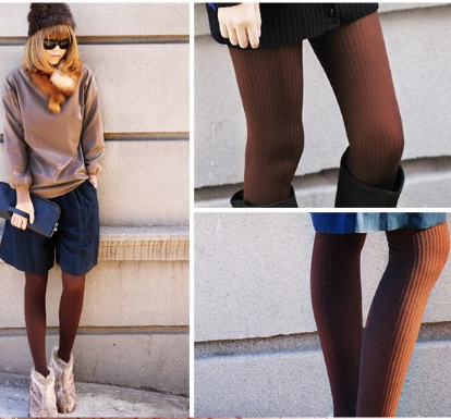 春夏显瘦修身竖条纹打底裤/薄款连裤袜	